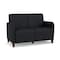 Lesro Siena Lounge Reception 2 Seat Tandem Seating No Center Arm, Walnut, MD Black Upholstery SN2101 - alternate 1